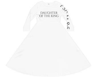 Daughter of the King Dance Dress, Long Sleeve Dress, Womens Spiritual Apparel, Christian Fashion, Modest Dancewear, Dress for Church
