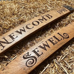 Custom Bourbon Barrel Stave Sign on Etsy