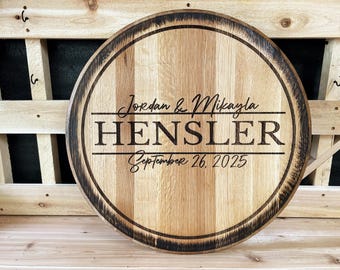 Carved Barrel Top Wedding Guest Register, Guest Book Alternative , Rustic Wedding Sign, Wedding Anniversary Keepsake