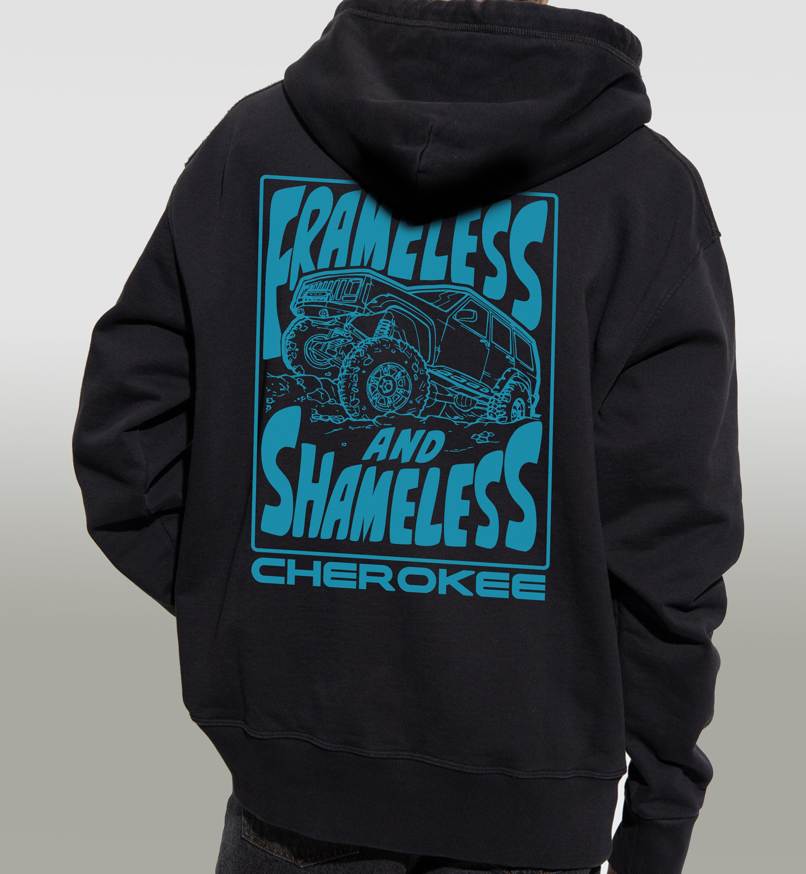 Frameless and Shameless Cherokee XJ Black Hoodie Cherokee - Etsy