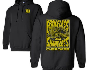 Frameless And Shameless Cherokee XJ Black Hoodie, Cherokee Graphic Sweatshirt, Awesome gift for the Cherokee XJ Owner