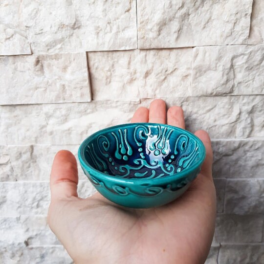 Turkish Ceramic Bowls Set of 6 or 4 Blue and Green Ceramic - Etsy