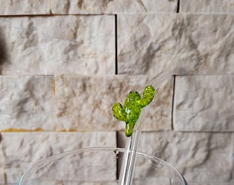 Cactus Glass Drinking Straws, Handmade Murano Glass Cactus Straws,  Buy 4 or more and get 15% off