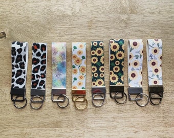 Patterned Faux Leather Keychain