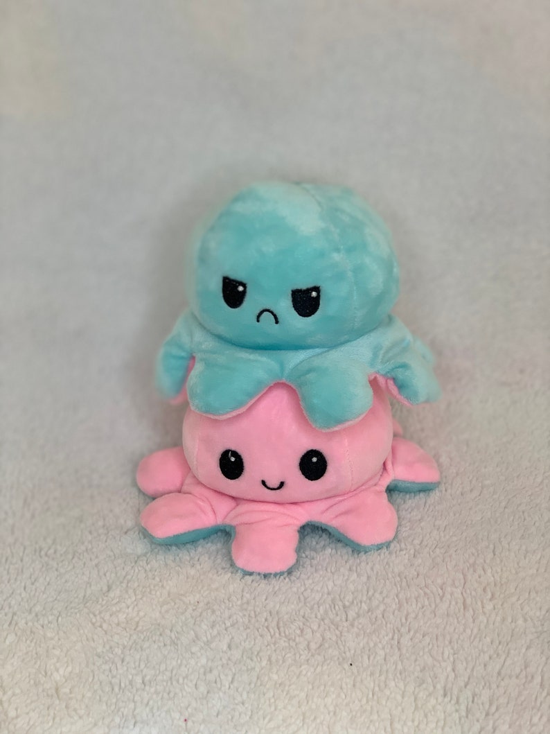 Reversible Octopus Plush Emotion Octopus Valentine's Day | Etsy