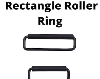 Schwarzer Rechteck Rollring aus Metall - verkauft vom Dutzend