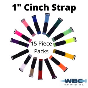1&quot; Adjustable Hook & Loop Cinch Strap - 15 Pack
