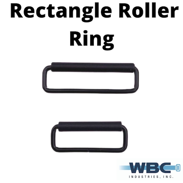 Black Metal Rectangle Roller Ring - sold by the dozen