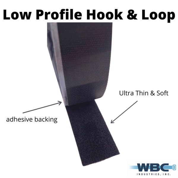 1" Low Profile Knit Loop & Plastic Hook - Sold As a Set by Yard