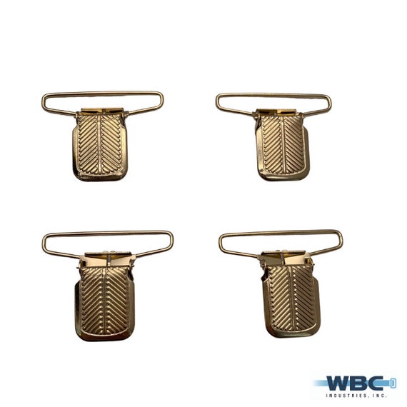 2 Brass Jumbo Suspender Clips - Sold in Packs of 4