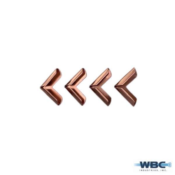 3/4" Copper Plated Corners- Sold in Packs of 4 Pieces