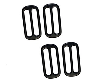 1-(1/2)" Cast Metal Dull Black Flat Slide - 4 pack