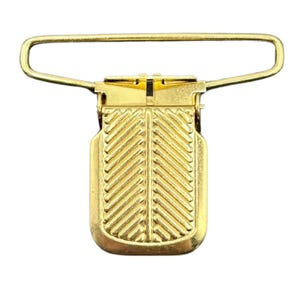2" Jumbo Suspender Clip | Brass Herringbone | 4/pk