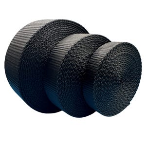 Cinghia in nylon pesante / nera / diverse larghezze e dimensioni del rotolo
