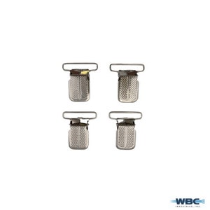 1&quot; Herring Bone Suspender Clip- Nickel Plated- Sold in 4 pack