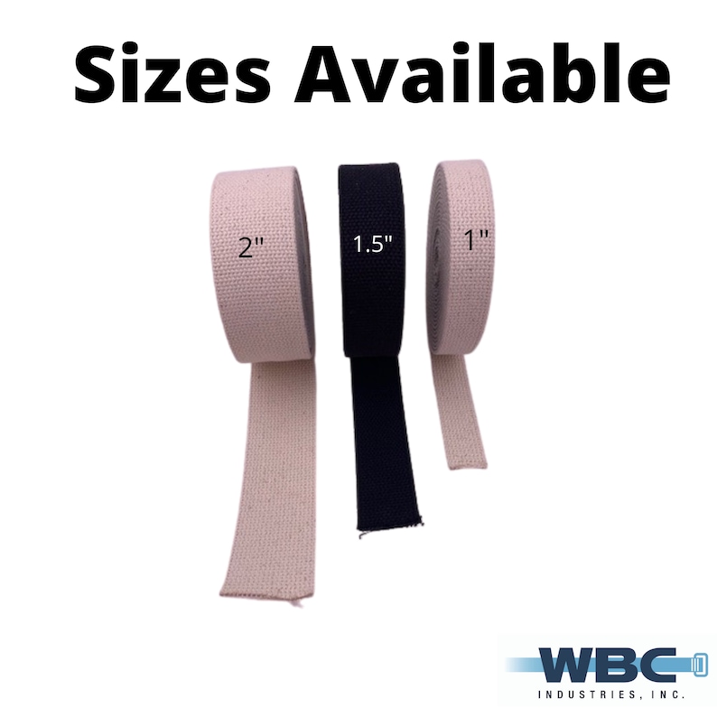 BlackWhite 5 yard rolls Heavy Weight Cotton Webbing