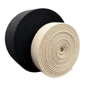 Heavy Cotton Webbing | Black & Natural | 5 yard rolls