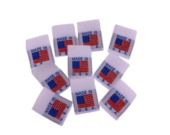 White Woven Nylon Made In U.S.A. Tags