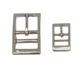 Nickel Plated Double Bar Buckle - Sold Individually