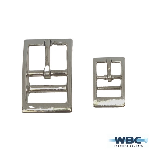 Nickel Plated Double Bar Buckle - Sold Individually