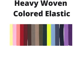 1" Solid Colored Heavy Woven Elastic- Sold by the Yard