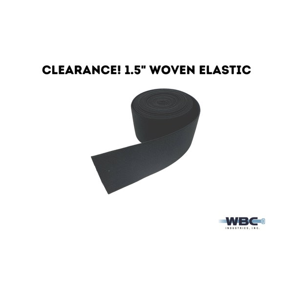 CLEARANCE! 1.5" Woven Elastic  - Black