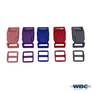 1&quot; Contoured Plastic Side Release Buckle and Triglide Set