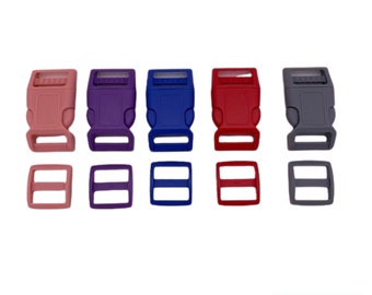 1&quot; Contoured Plastic Side Release Buckle and Triglide Set