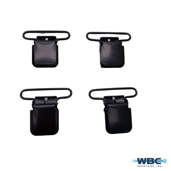2" Electro Black Jumbo Suspender Clips - Sold in packs of 4