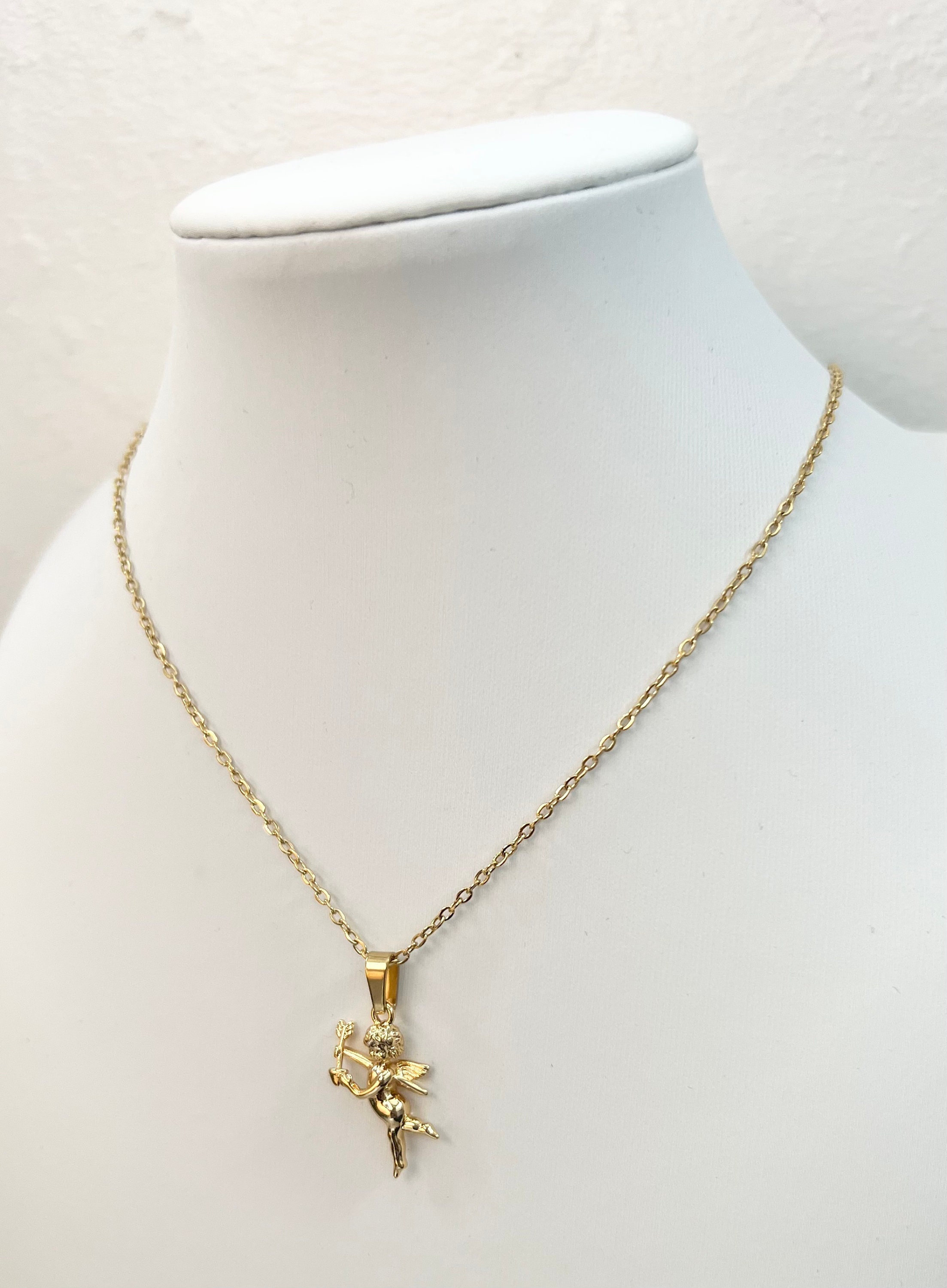 Angel Necklace , Baby Angel Necklace , Gold Necklace , Dainty Necklace .  Cherub Necklace , 18K Gold Plated Necklace , Cherubim Necklace -  Canada