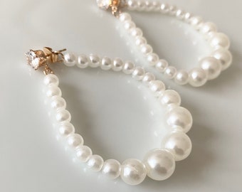 Lynne - Unusual Pearl Drop Earrings - Gifts For Her