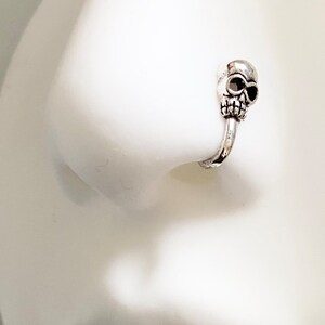 Faux Skull Nose Ring - Fake Nose Piercing