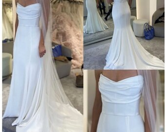 Wedding Dress, Mermaid Wedding Dress, Wedding Dress, Plain Wedding Dress, Elegant Wedding Dress, Mermaid Wedding Gown, Simple Wedding Dress