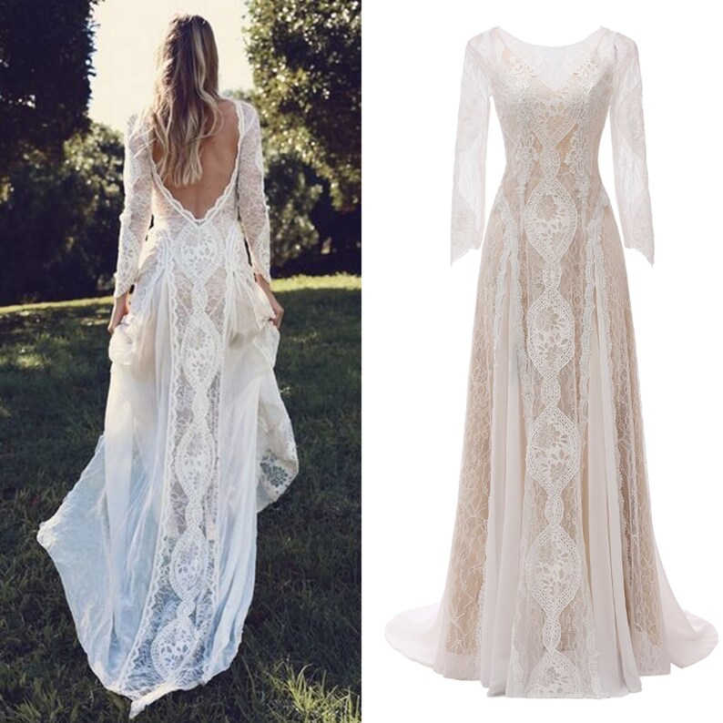 Bohemian Wedding Dresses Wedding Dress Bridal Gown Boho - Etsy