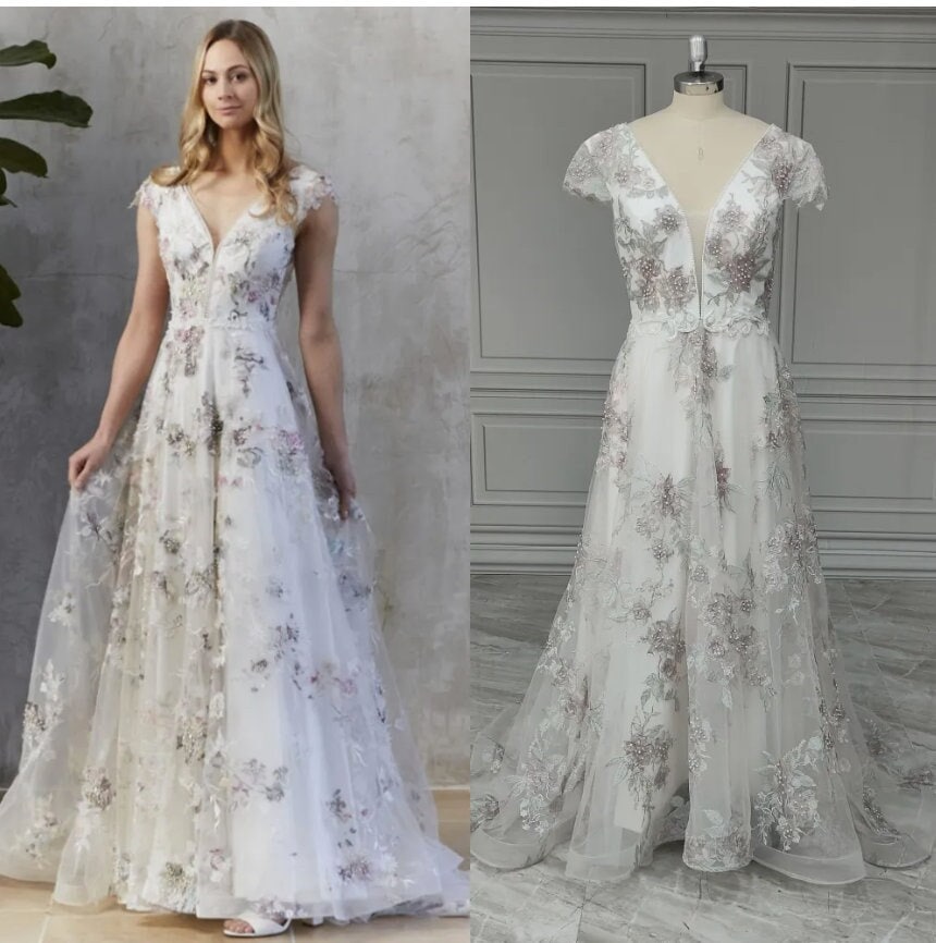 A-line Wedding Dress Ivanel with Lace Sleeves – Olivia Bottega