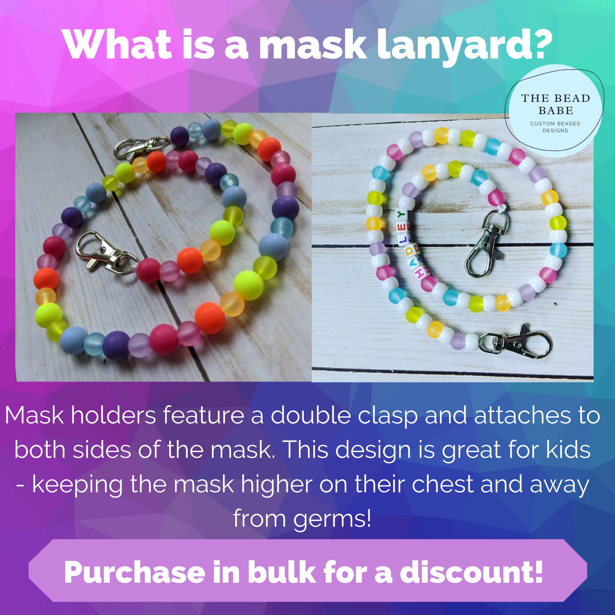 Face Mask Lanyard Face Mask Holder Face Mask Bead Face Etsy