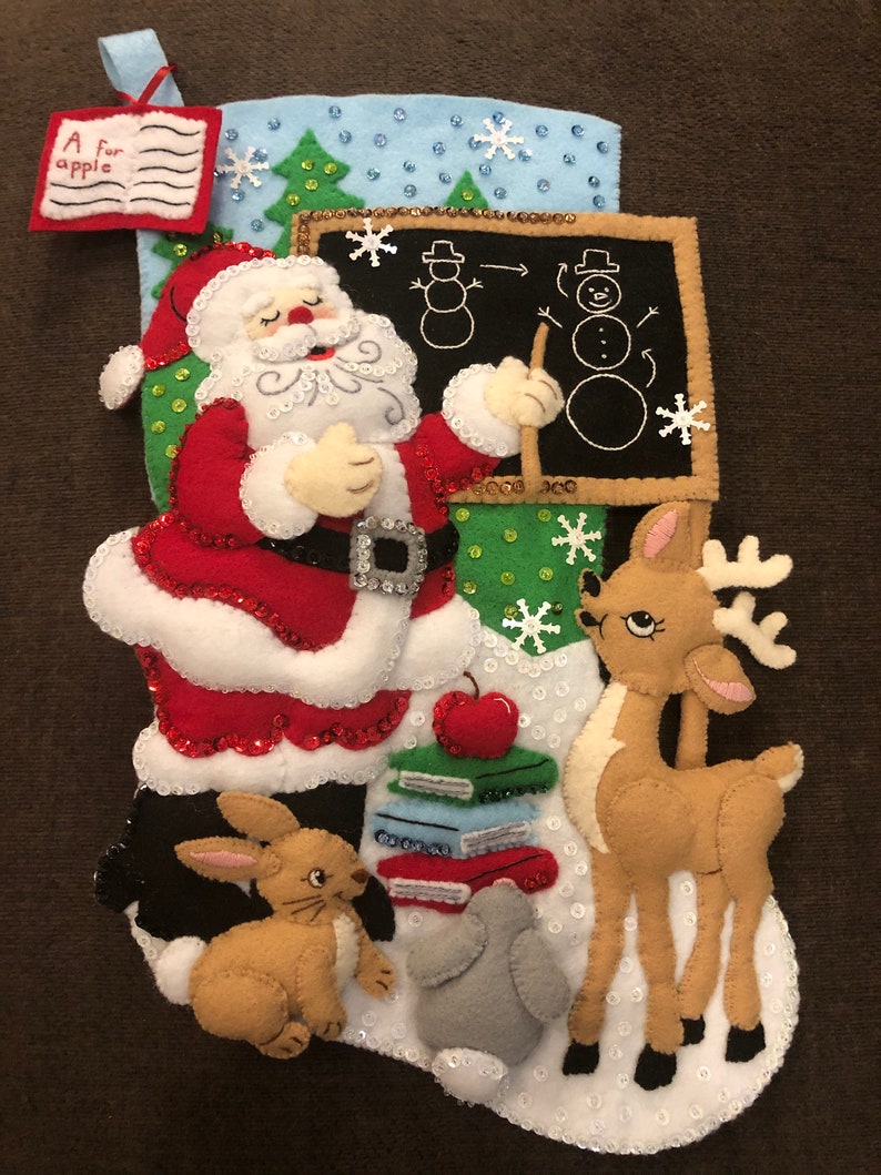 Teacher Santa Christmas Stocking