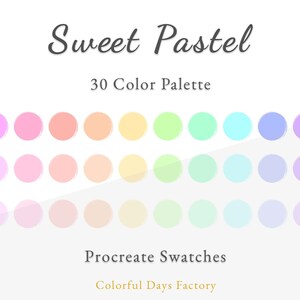 Sweet Pastel Color Swatches | Procreate color palette | Instant Download, iPad Procreate App
