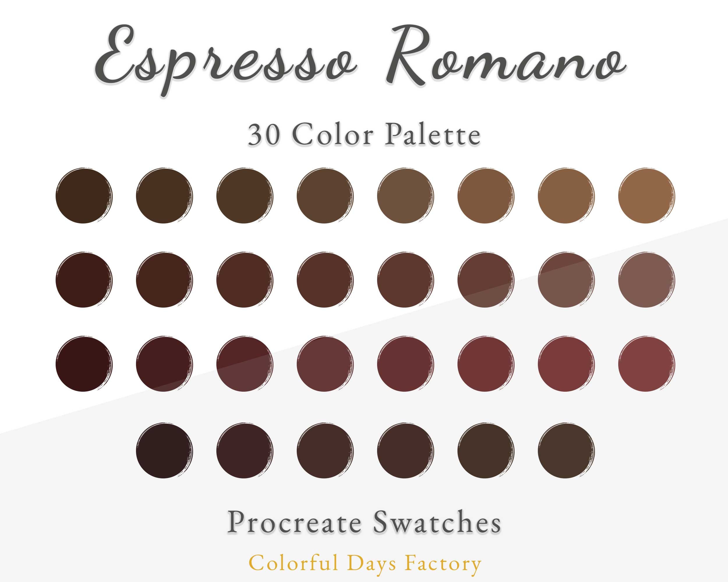 Espresso Romano Black Body Skin Color Swatches Procreate Color