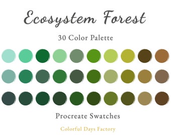 Ecosystem Forest color swatches | Procreate color palette | Instant Download, iPad Procreate App