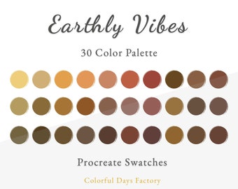 Earthy Vibes color swatches | Procreate color palette | Instant Download, iPad Procreate App