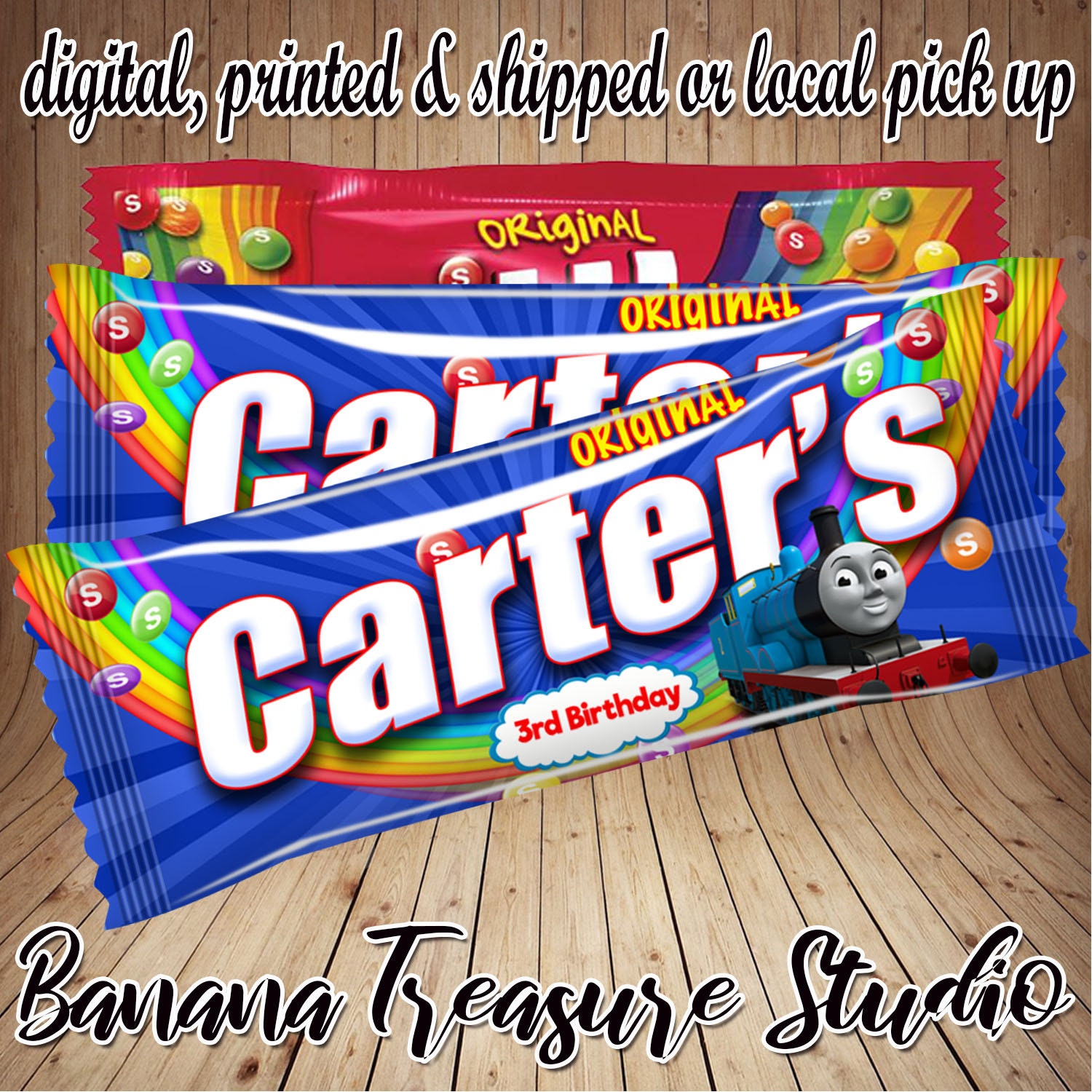 Skittles Custom Candy Wrappers Party Favors Thomas the Etsy