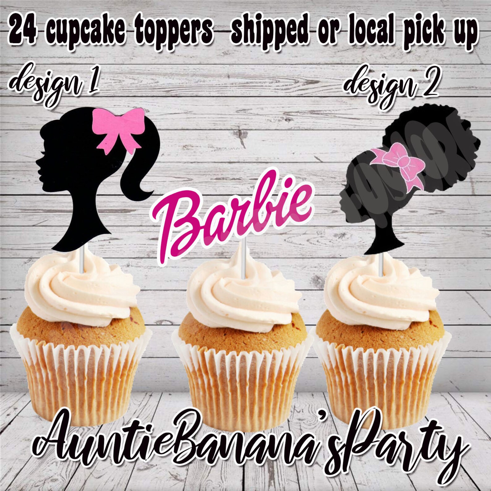 Barbie cupcake toppers party printables cup cake toppers | Etsy