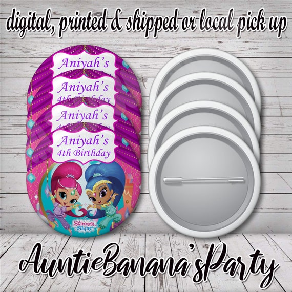 Shimmer and Shine Button Pins Party Favors Party Printables - Etsy