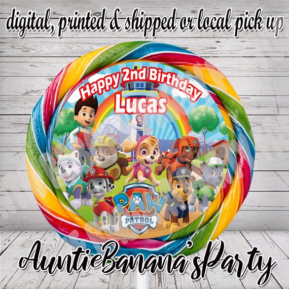 Paw Patrol Lollipop Labels Party Favors Printables Etsy