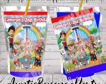 Paw Patrol Juice Label Printable - Etsy