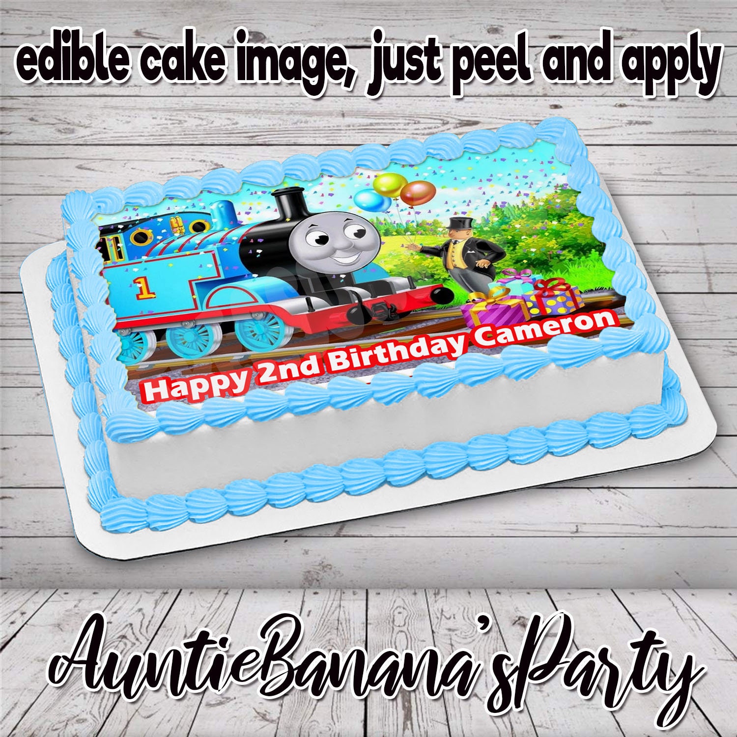 Thomas The Train Cake Cookie Or Cupcake Topper Birthday Etsy