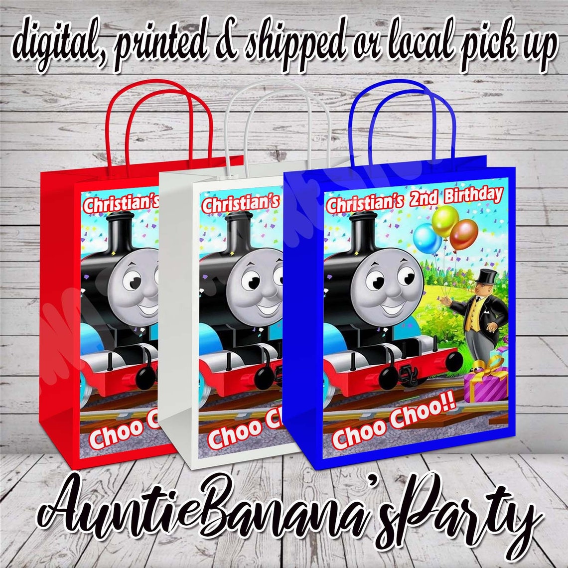 Thomas the Train Gift Bags Treat Bags Party Favors Party Etsy