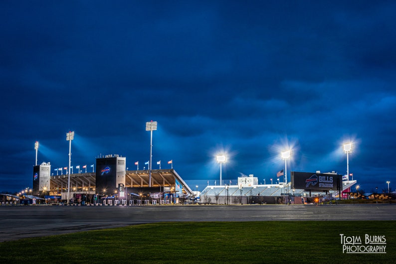 Photo Buffalo Bills Stadium at Night Under the Lights Etsy