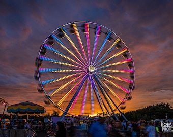 Photo Sunset at the Erie County Fair Ferris Wheel